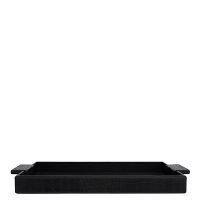 Croco Franzy Leather Tray - Black