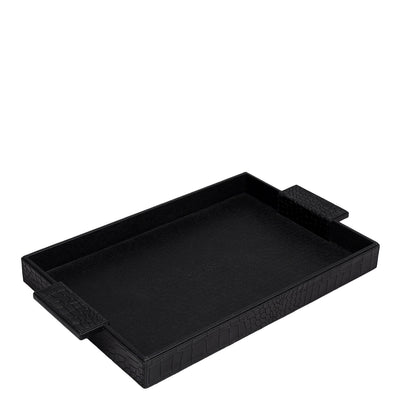 Croco Franzy Leather Tray - Black
