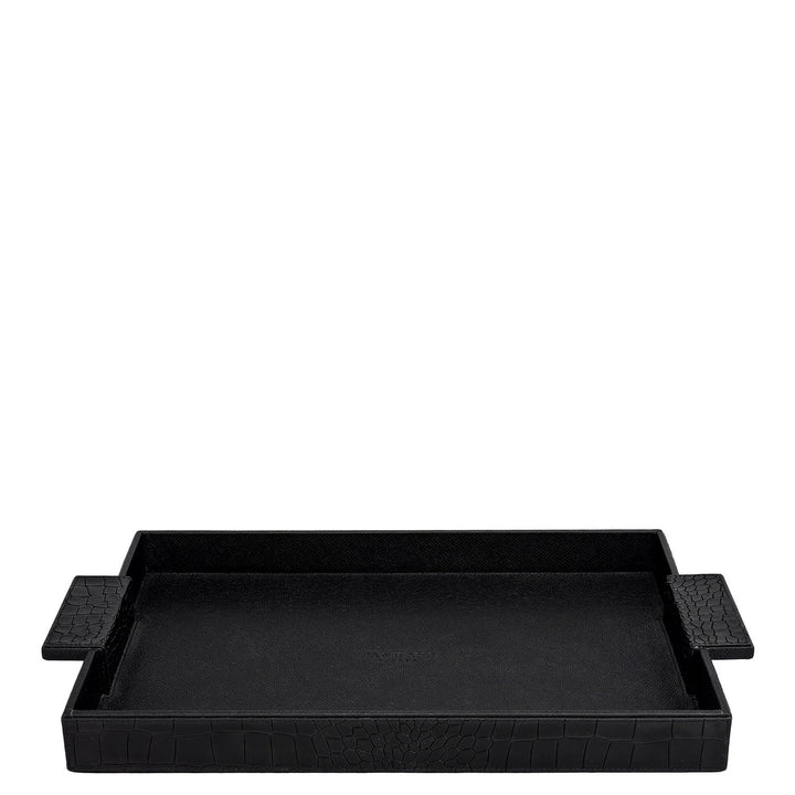 Croco Franzy Leather Tray - Black