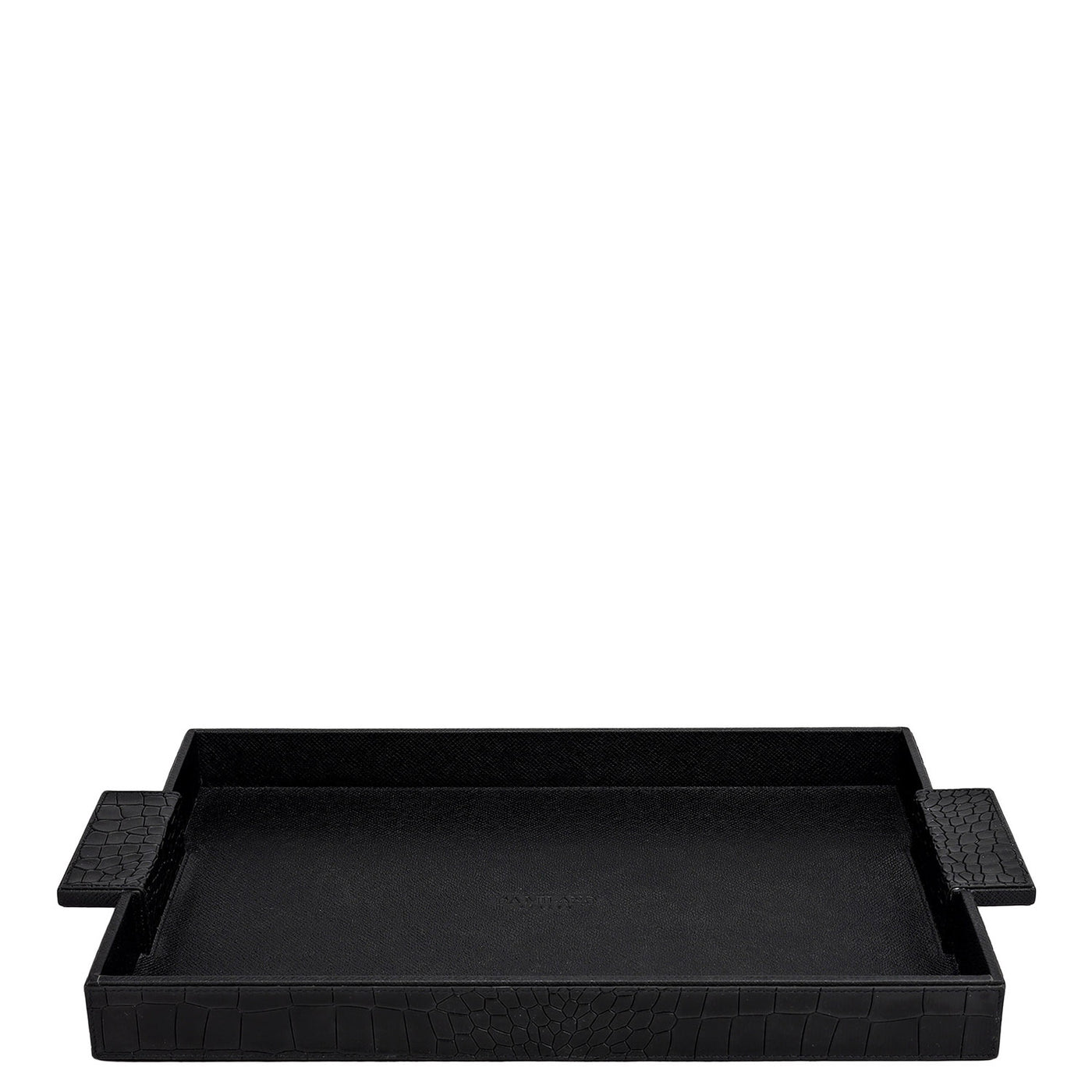 Croco Franzy Leather Tray - Black