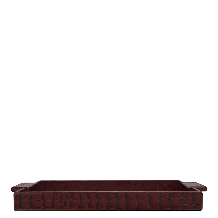 Croco Franzy Leather Tray - Wine