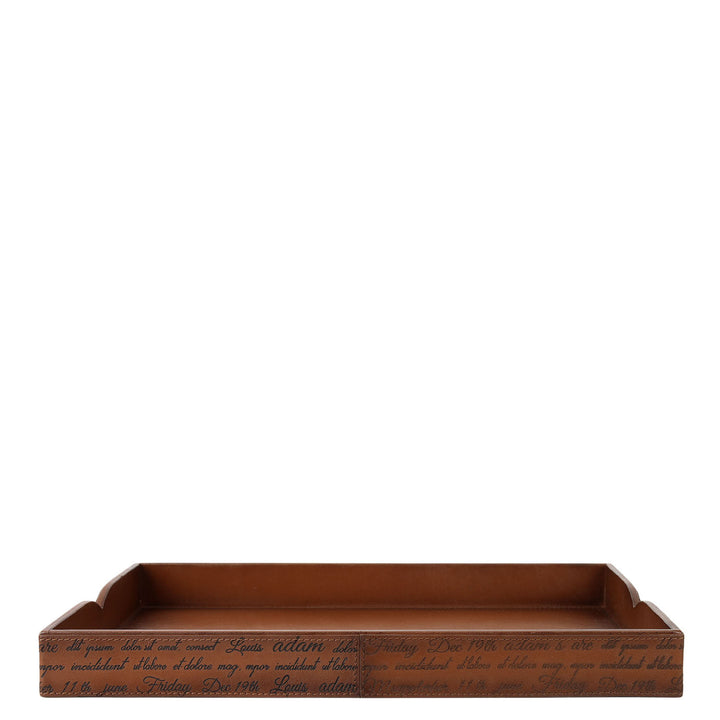 Small Signato Leather Tray - Cognac