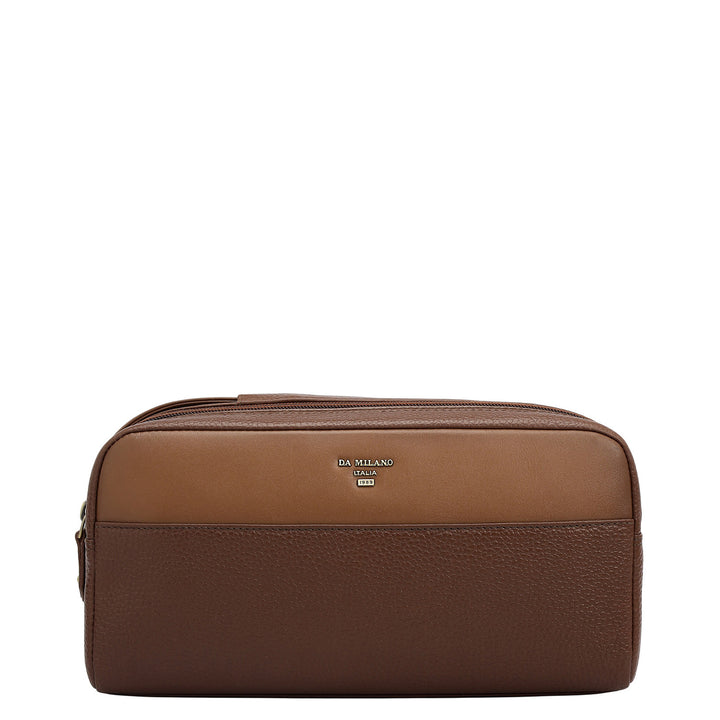 Wax Leather Vanity Pouch - Espresso