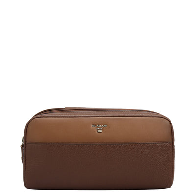 Wax Leather Vanity Pouch - Espresso