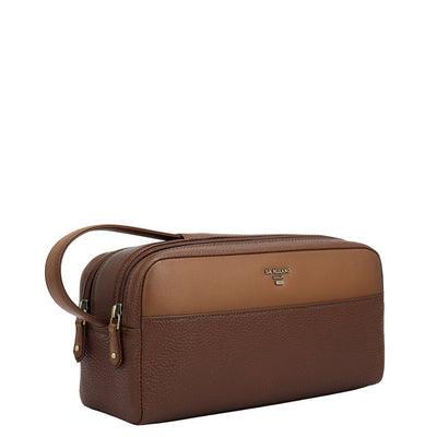 Wax Leather Vanity Pouch - Espresso