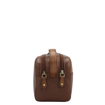 Wax Leather Vanity Pouch - Espresso