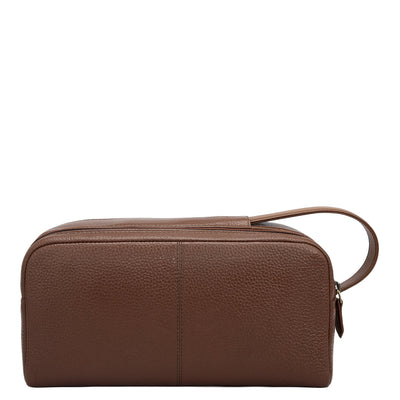 Wax Leather Vanity Pouch - Espresso