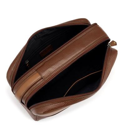 Wax Leather Vanity Pouch - Espresso