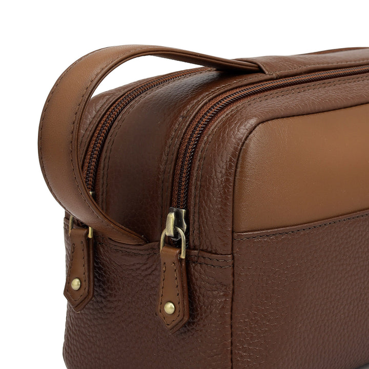 Wax Leather Vanity Pouch - Espresso