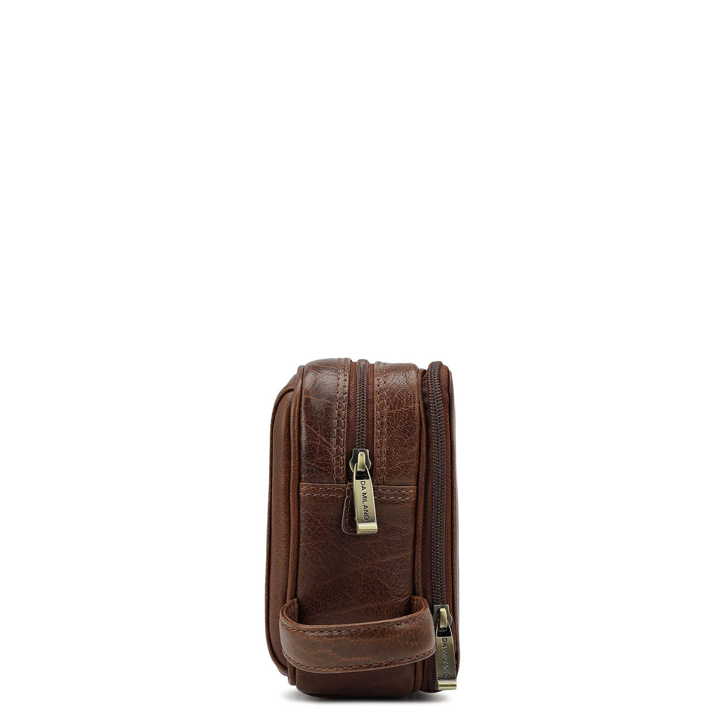 Elephant Pattern Leather Vanity Pouch - Brown