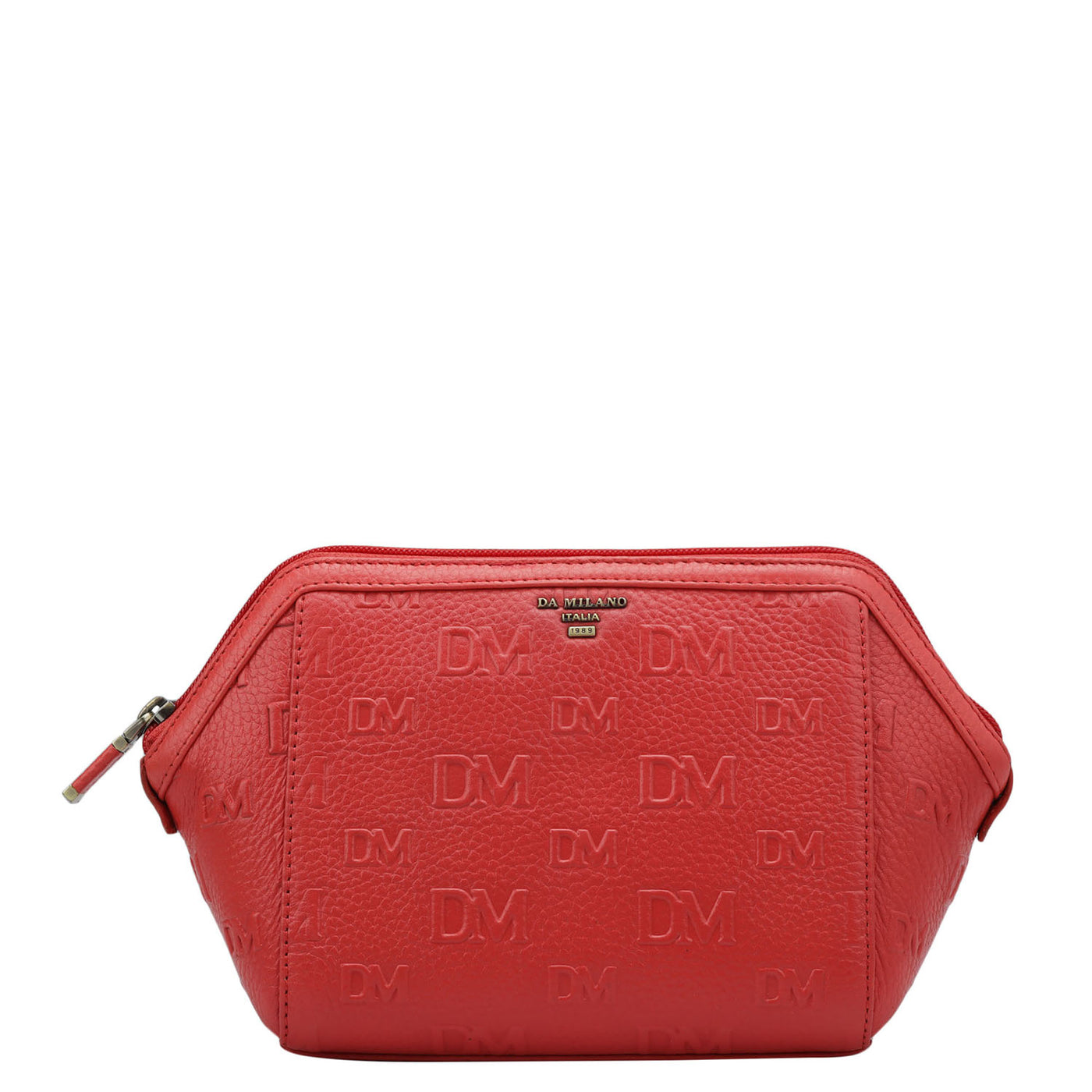 Monogram Wax Leather Vanity Pouch - Corallo