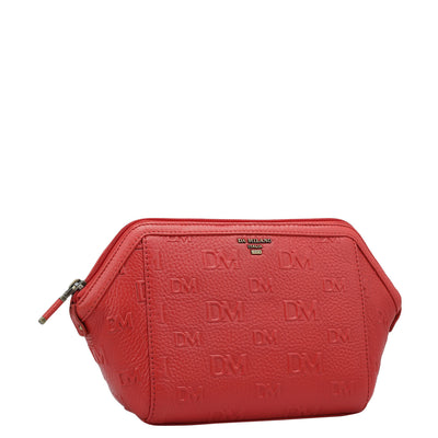 Monogram Wax Leather Vanity Pouch - Corallo