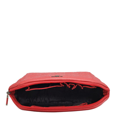 Monogram Wax Leather Vanity Pouch - Corallo