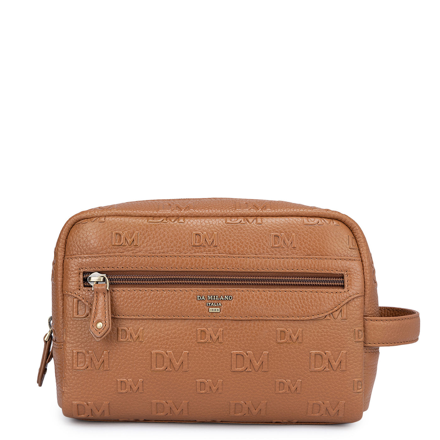 Monogram Wax Leather Vanity Pouch - Cognac