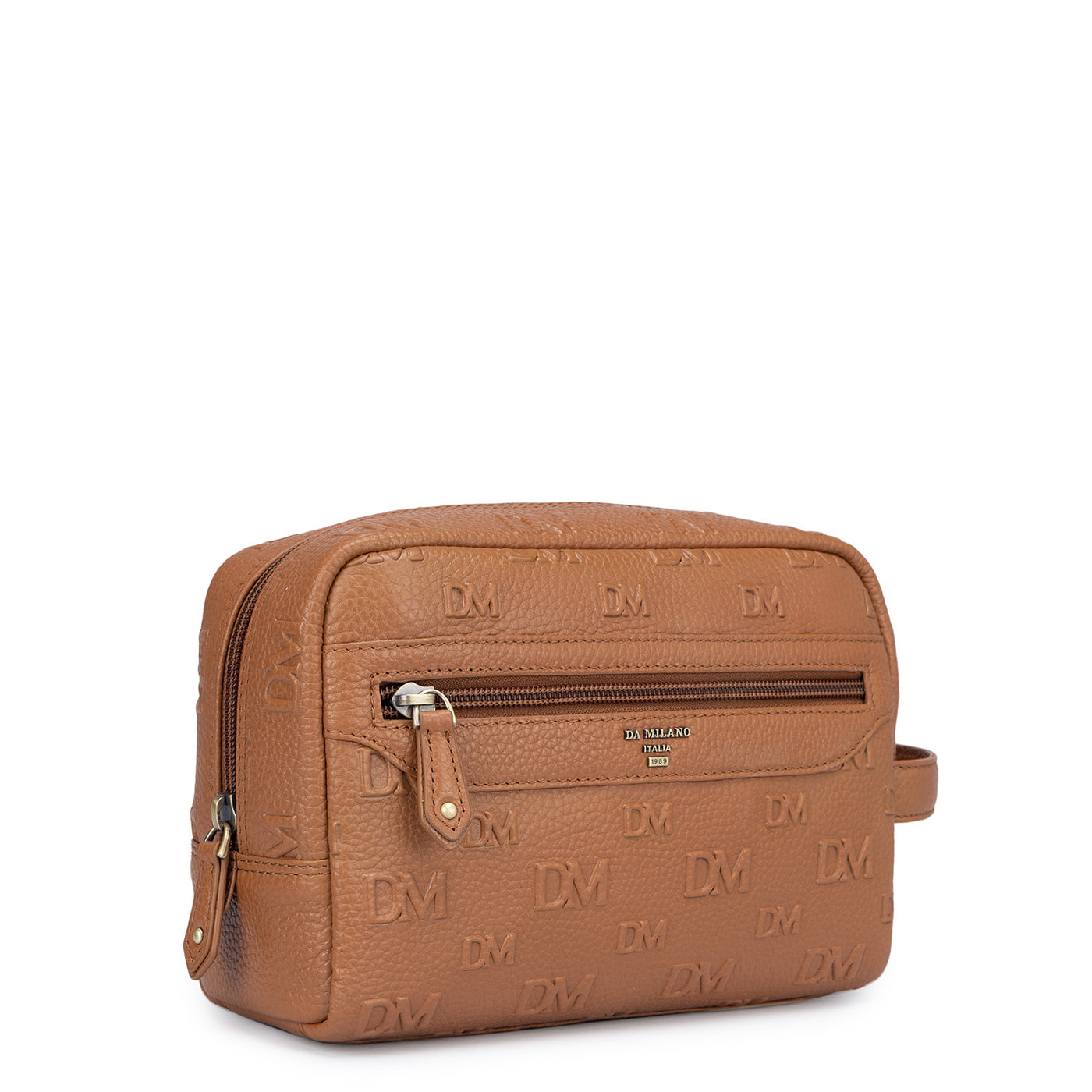 Monogram Wax Leather Vanity Pouch - Cognac