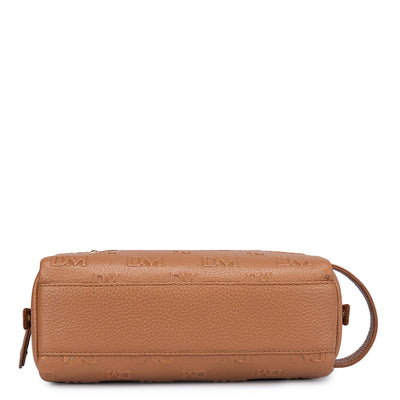 Monogram Wax Leather Vanity Pouch - Cognac