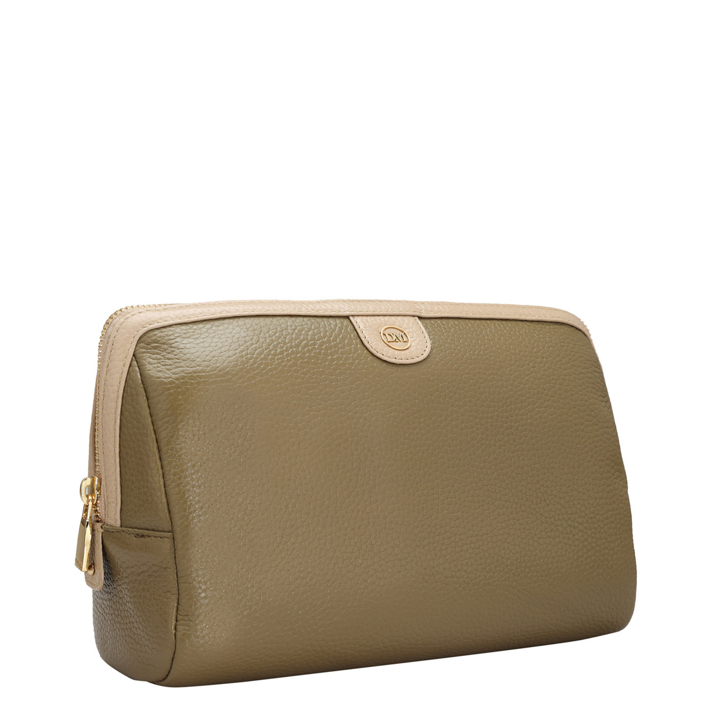 Wax Leather Vanity Pouch - Olive