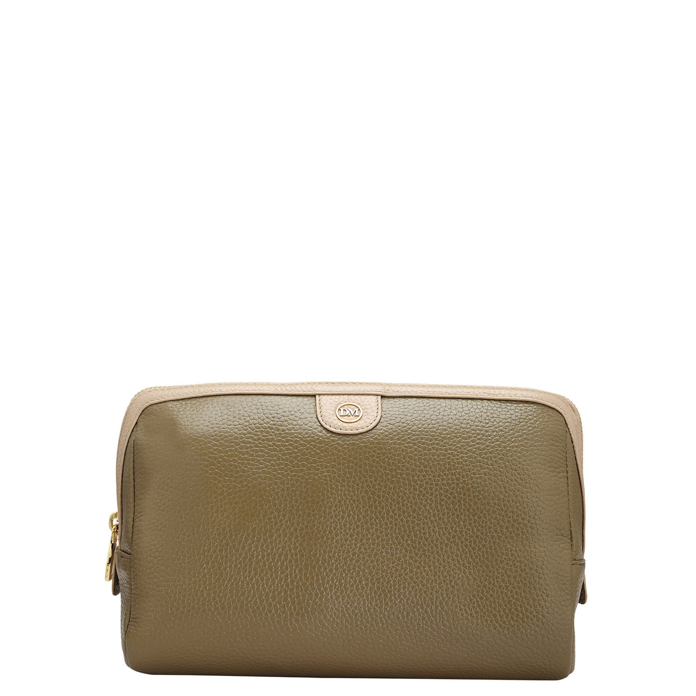 Wax Leather Vanity Pouch - Olive