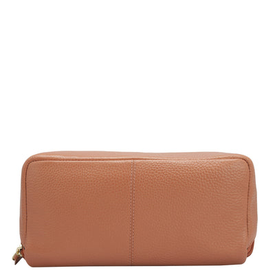 Wax Leather Vanity Pouch - Terracotta