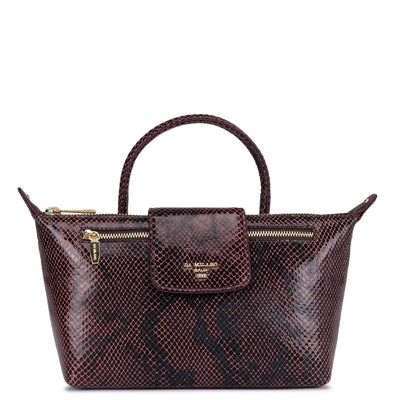 Snake Leather Vanity Pouch - Berry