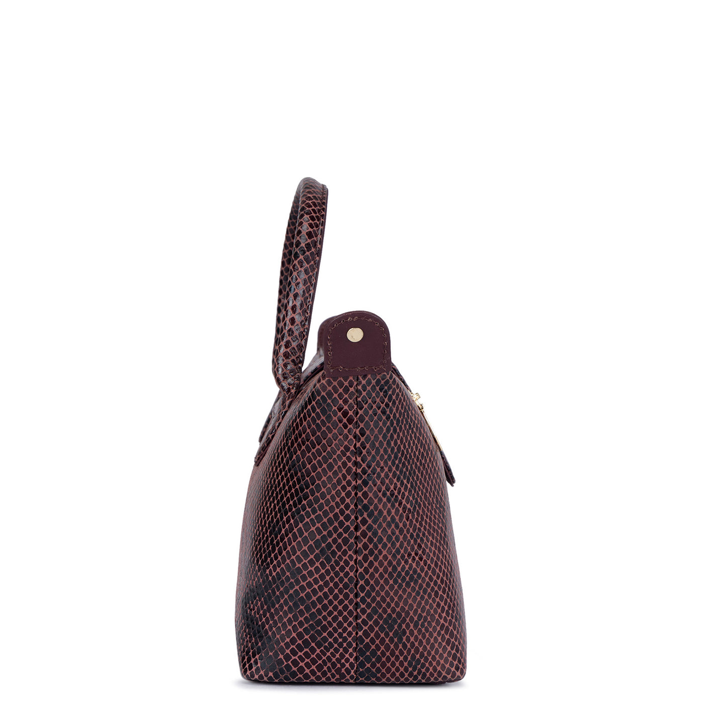 Snake Leather Vanity Pouch - Berry