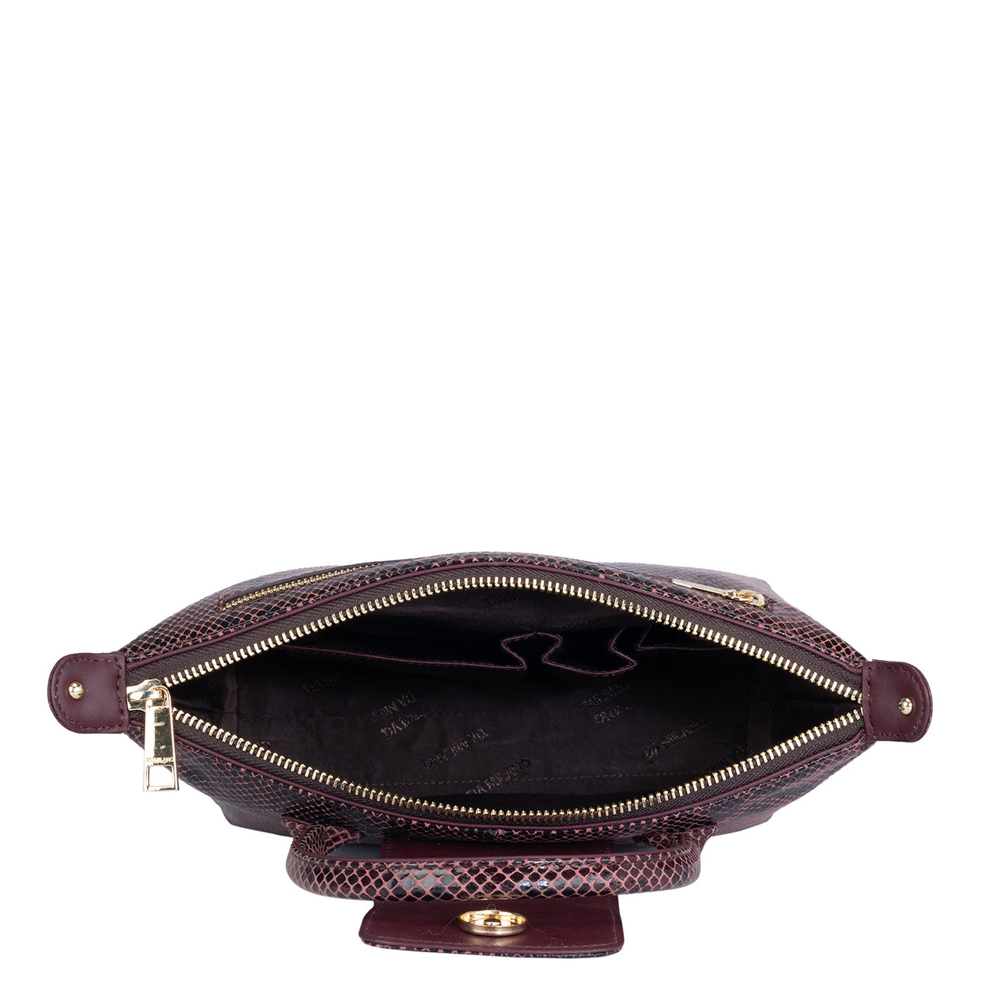 Snake Leather Vanity Pouch - Berry