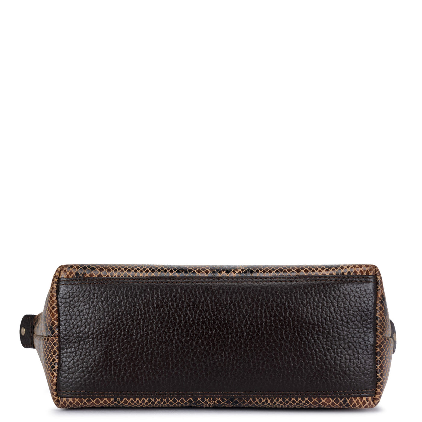 Snake Leather Vanity Pouch - Brown
