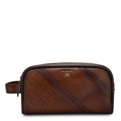 Signato Leather Vanity Pouch - Cognac