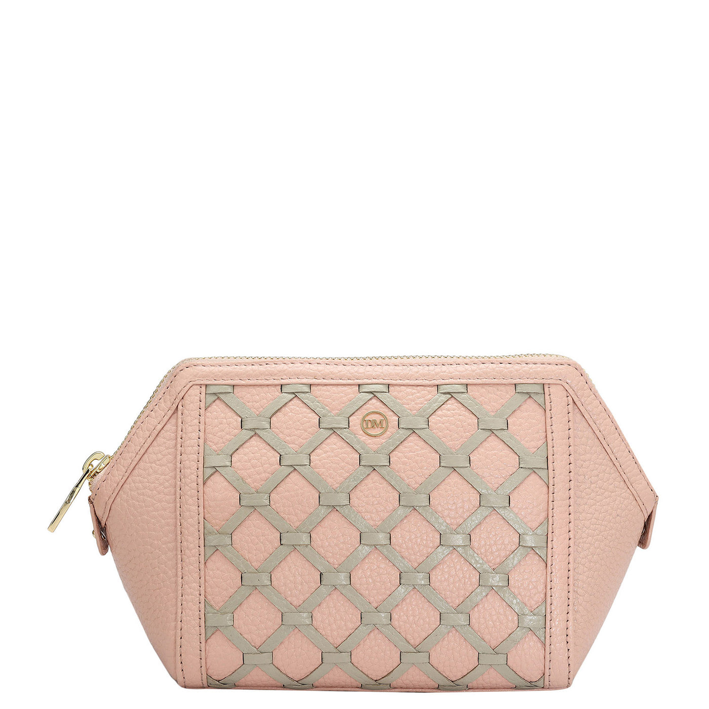 Wax Leather Vanity Pouch - Baby Pink