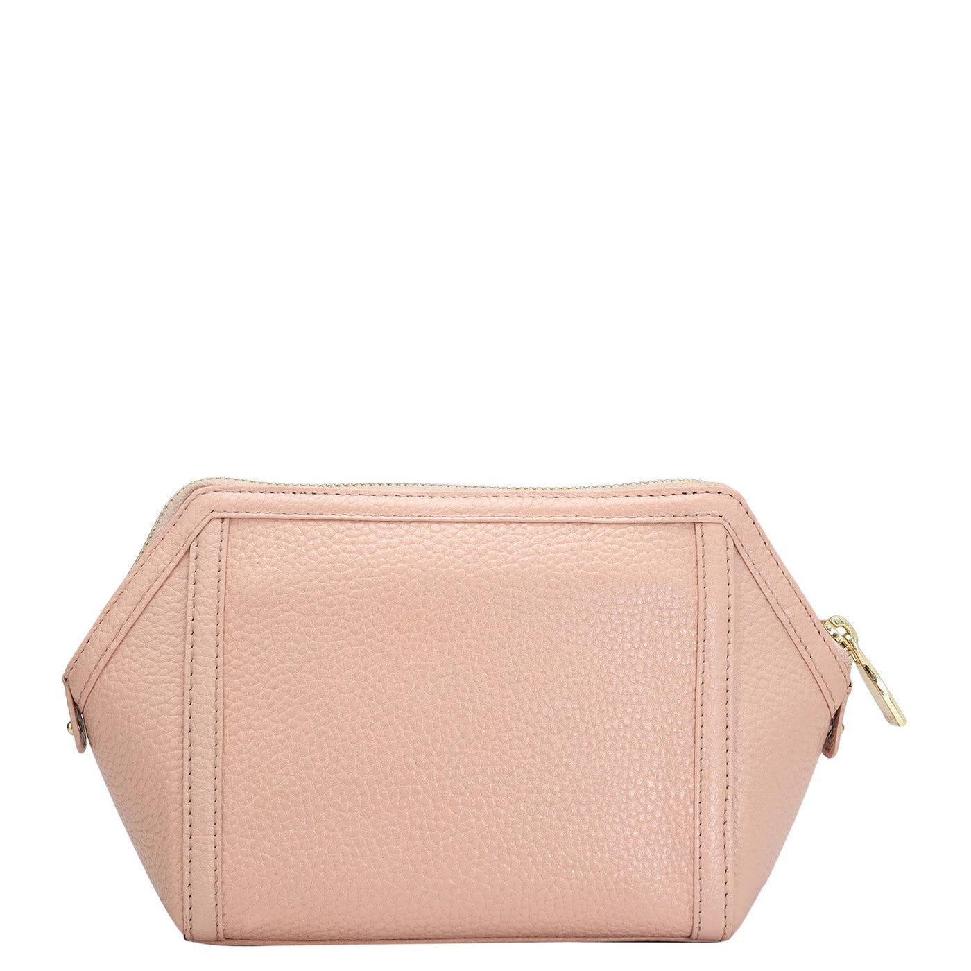 Wax Leather Vanity Pouch - Baby Pink