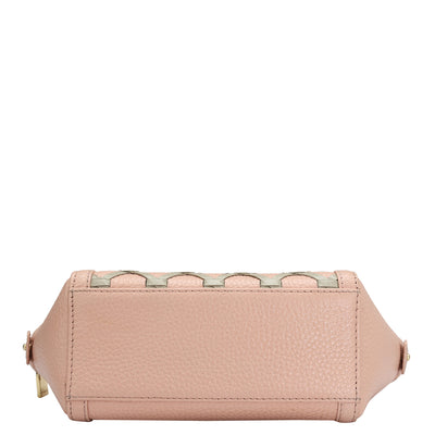 Wax Leather Vanity Pouch - Baby Pink