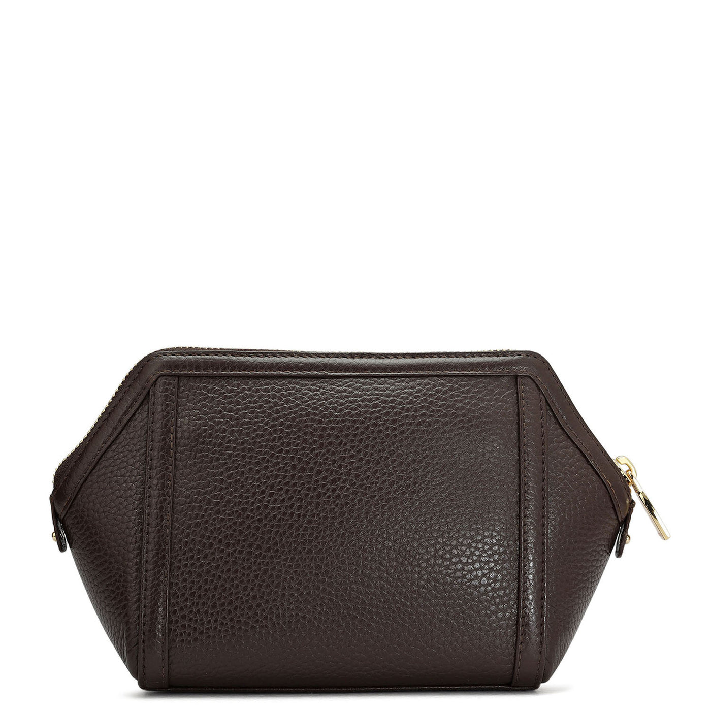 Wax Leather Vanity Pouch - Chocolate
