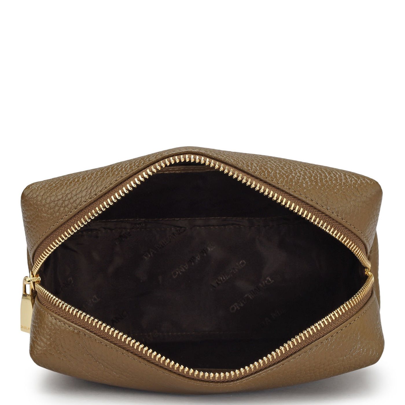 Wax Leather Vanity Pouch - Moss