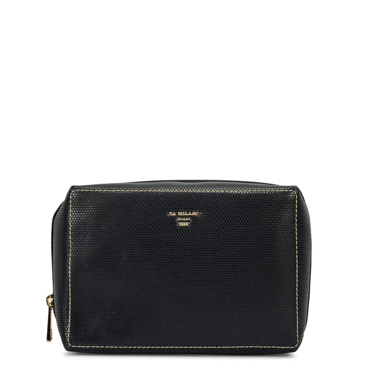 Fish Leather Vanity Pouch - Black
