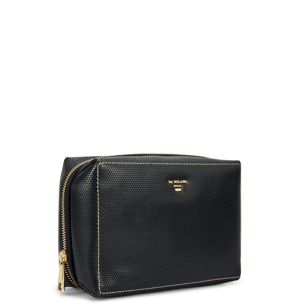 Fish Leather Vanity Pouch - Black