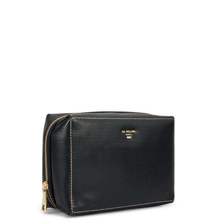 Fish Leather Vanity Pouch - Black