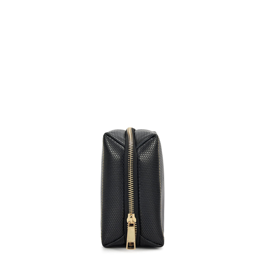 Fish Leather Vanity Pouch - Black