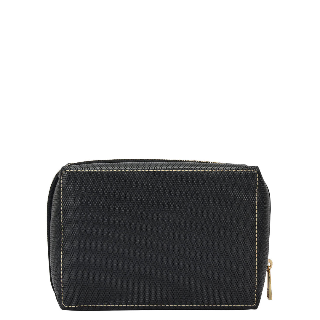 Fish Leather Vanity Pouch - Black
