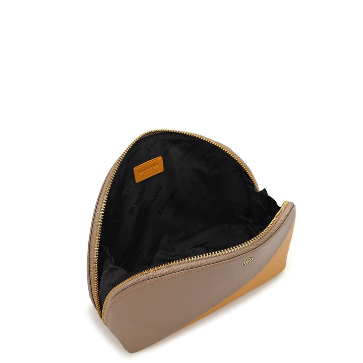 Prisme Vanity Pouch (M)- Greyish Taupe & Mustard