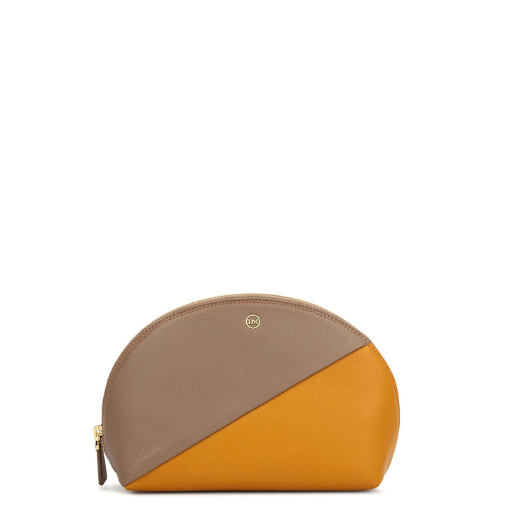 Prisme Vanity Pouch (S) - Greyish Taupe & Mustard