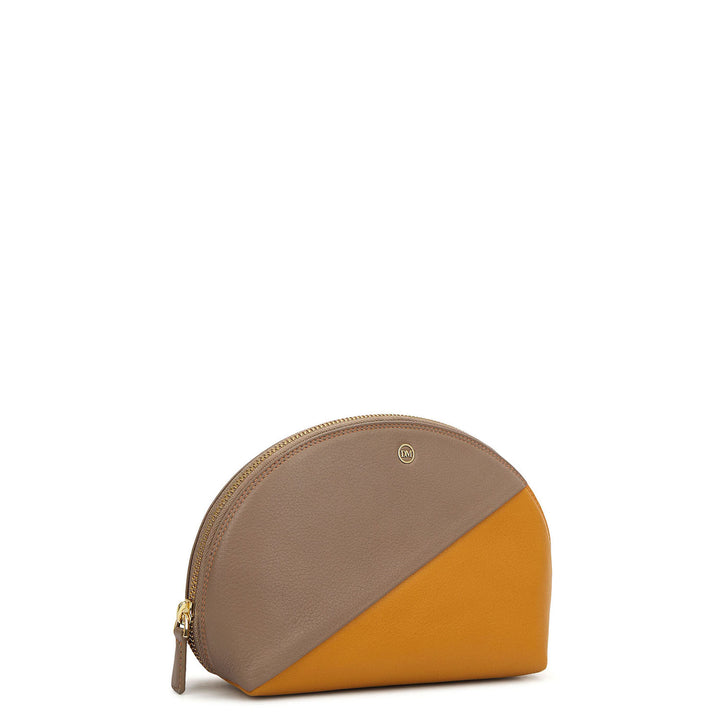 Prisme Vanity Pouch (S) - Greyish Taupe & Mustard
