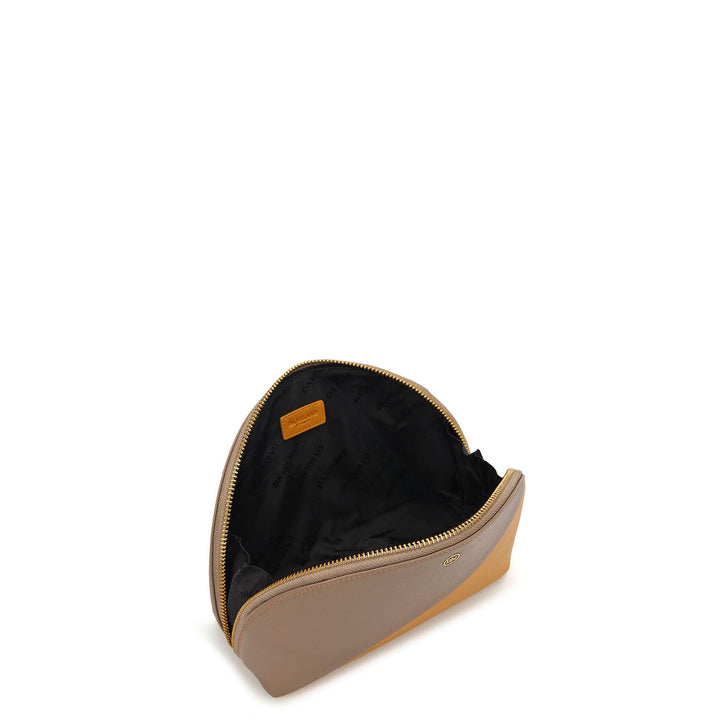 Prisme Vanity Pouch (S) - Greyish Taupe & Mustard