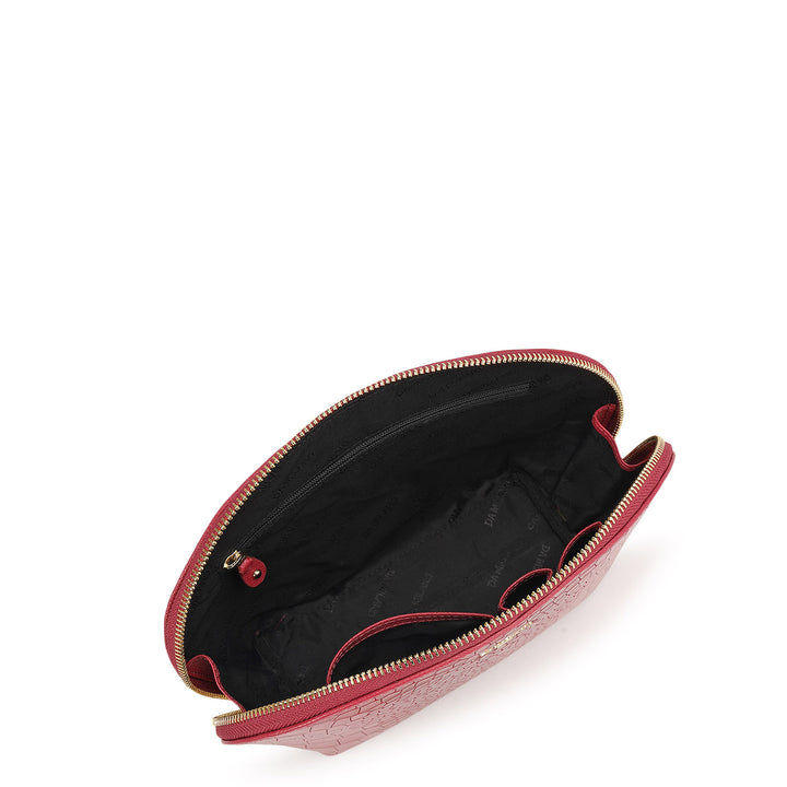 Croco Leather Vanity Pouch - Plumberry