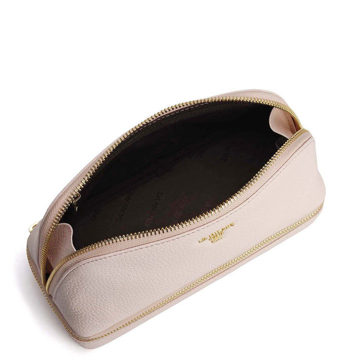 Wax Leather Vanity Case - Baby Pink