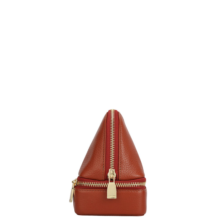 Wax Leather Vanity Case - Brick