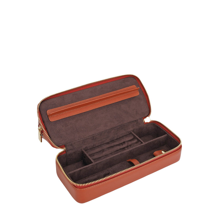 Wax Leather Vanity Case - Brick