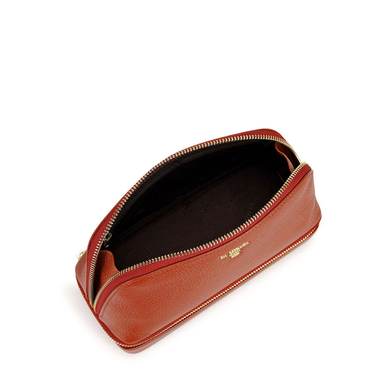 Wax Leather Vanity Case - Brick