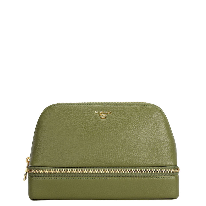 Wax Leather Vanity Case - Fern
