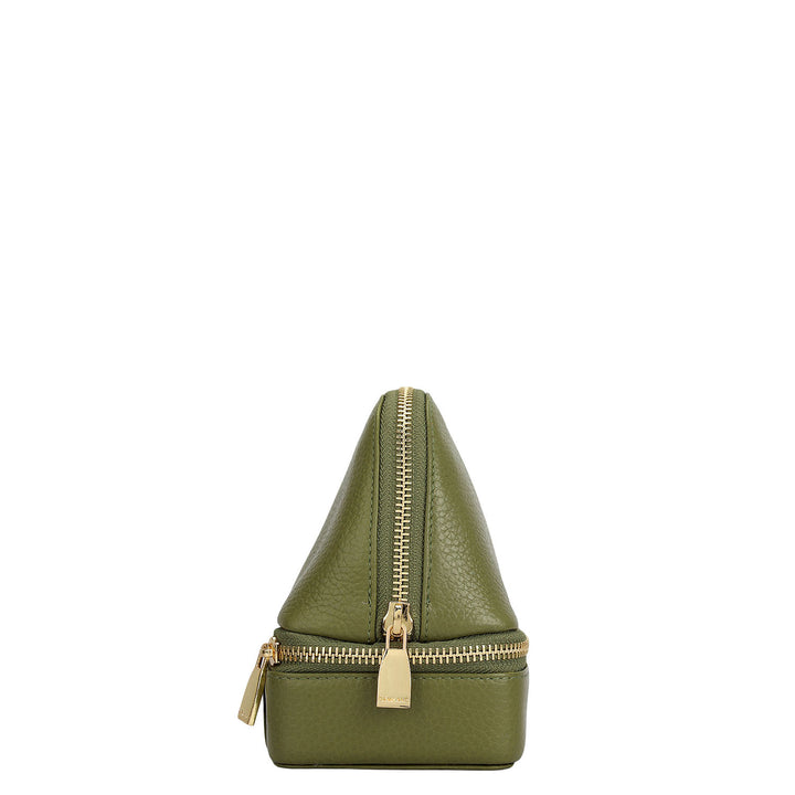 Wax Leather Vanity Case - Fern