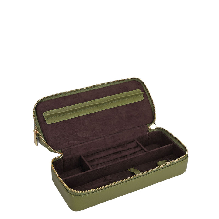 Wax Leather Vanity Case - Fern
